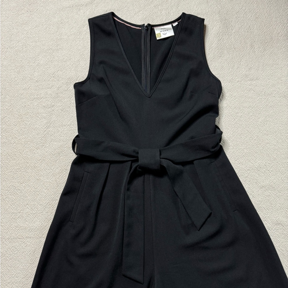 Anthropologie Black Vneck Wide Leg Jumpsuit 6 - Picture 3 of 6